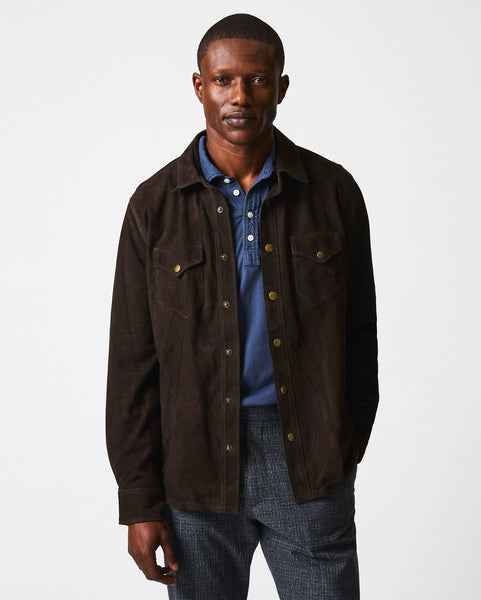 SAVOY SUEDE WORKSHIRT IN CHOCOLATE – Billy Reid