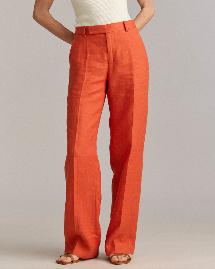 Wide Leg Flat Front Trouser