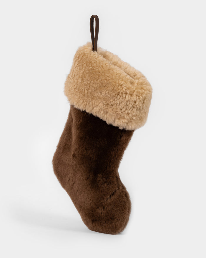 Shearling Stocking Contrast Cognac