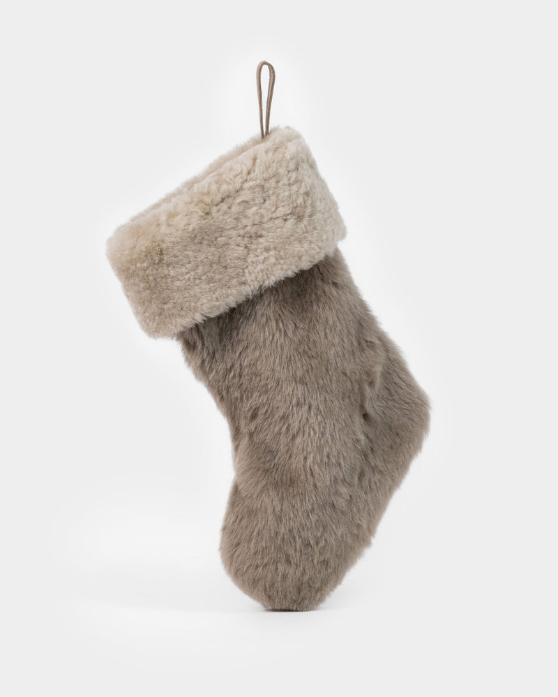 Shearling Stocking Contrast Grey