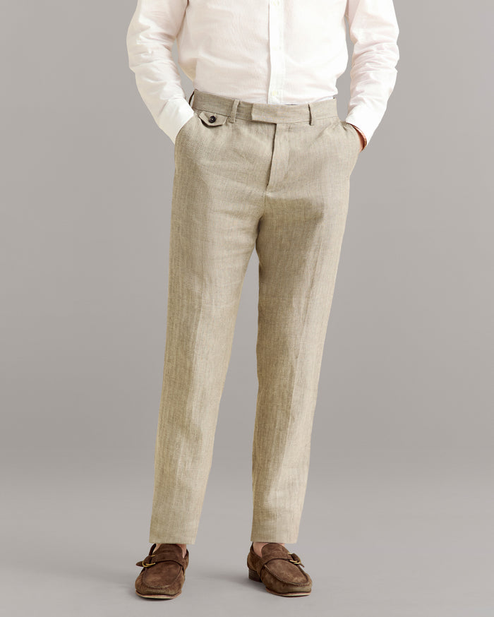 Herringbone Flat Front Trouser