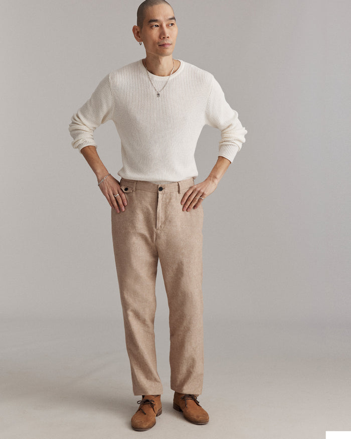 Chambray Flat Front Pant