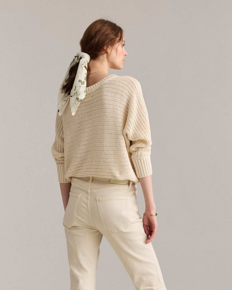 Open Stitch Dolman Beach Sweater