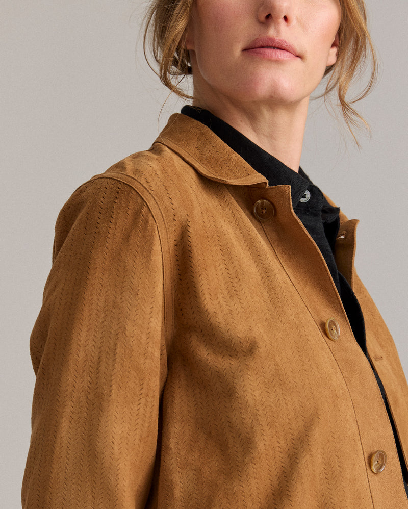 Perforated Suede Driving Jacket