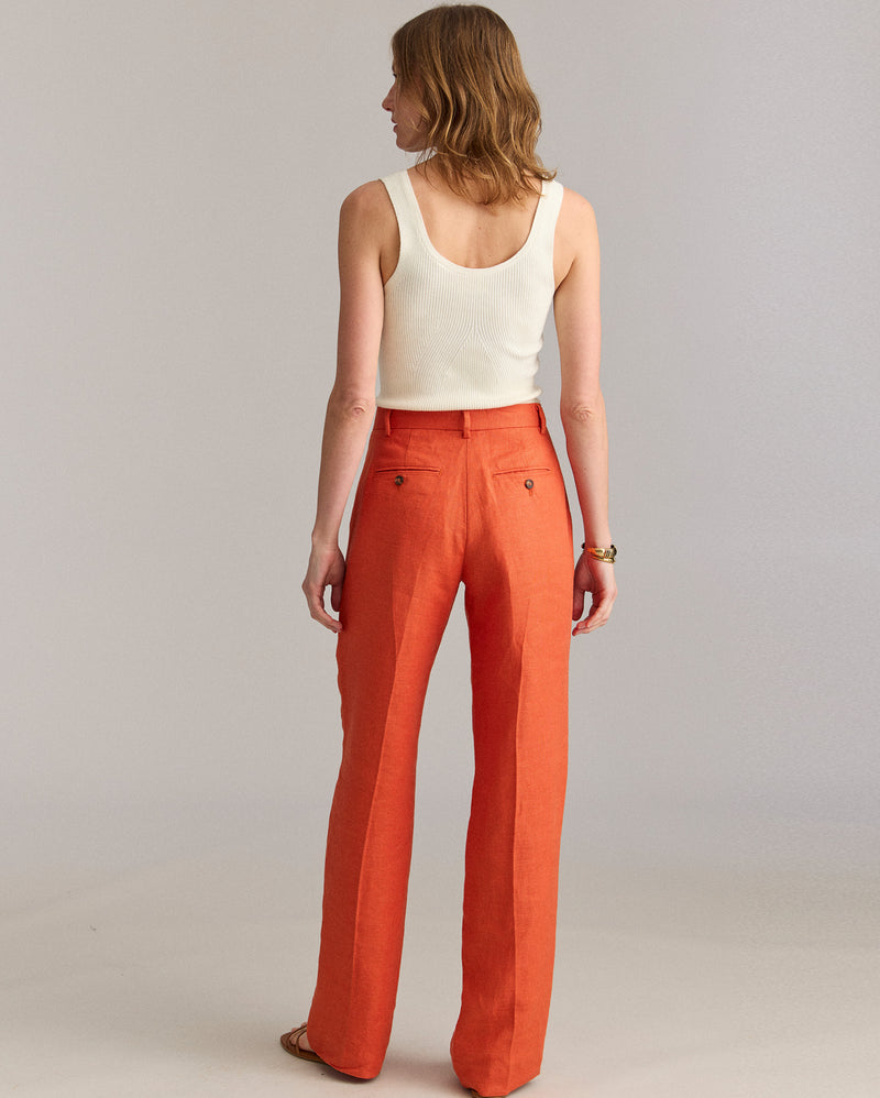 Wide Leg Flat Front Trouser