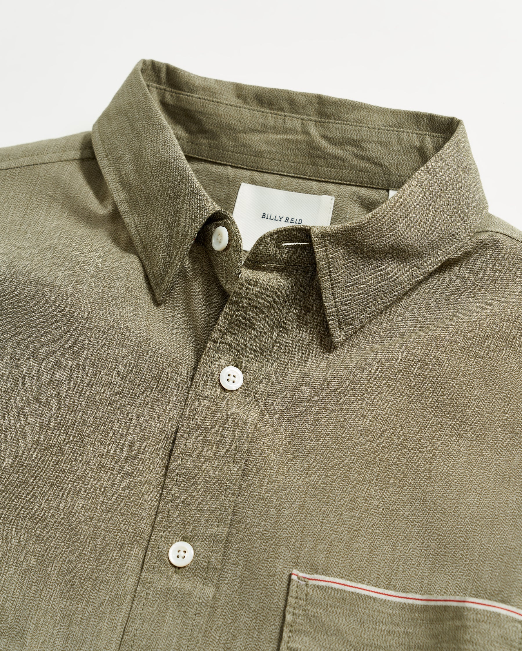 TWISTED MSL 1 POCKET SHIRT IN OLIVE Billy Reid