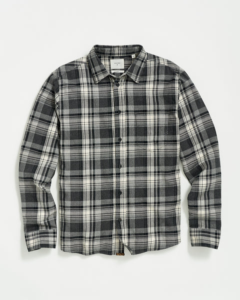 BRUSHED BOLD PLAID TUSCUMBIA SHIRT IN GREY BLACK