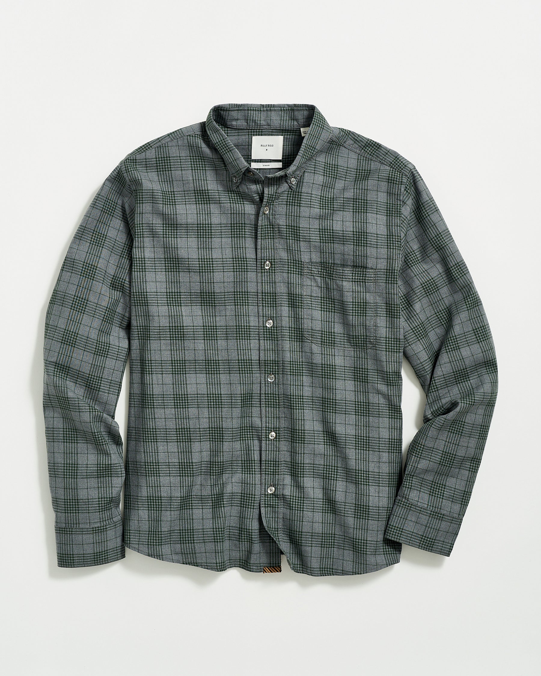 MELANGE PLAID TUSCUMBIA SHIRT BD IN CHARCOAL GREEN