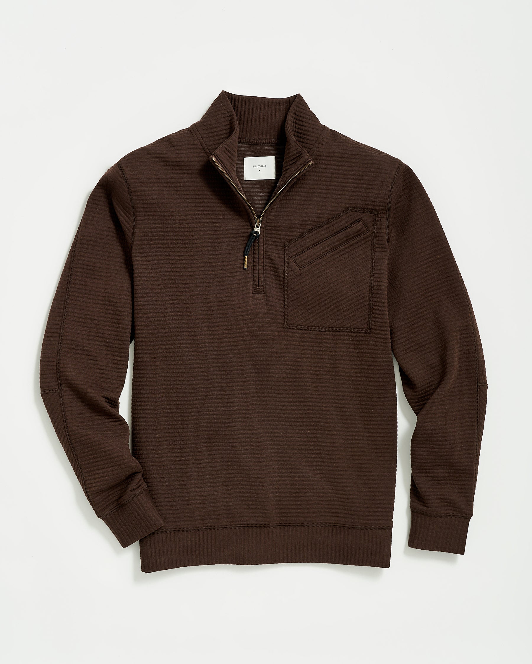 QUILTED HALF ZIP IN CHOCOLATE Billy Reid