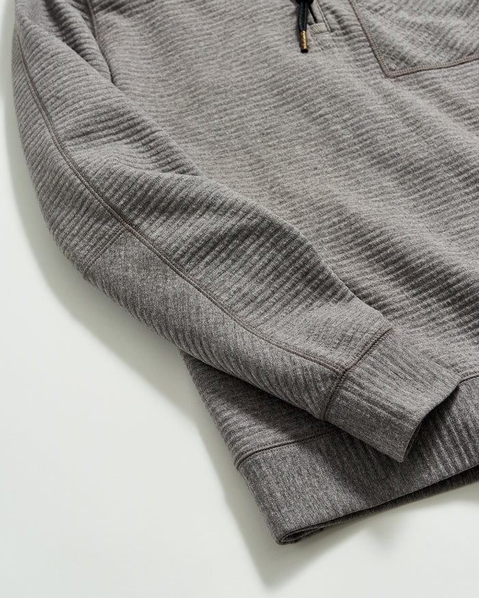 Quilted Half Zip in Medium Grey