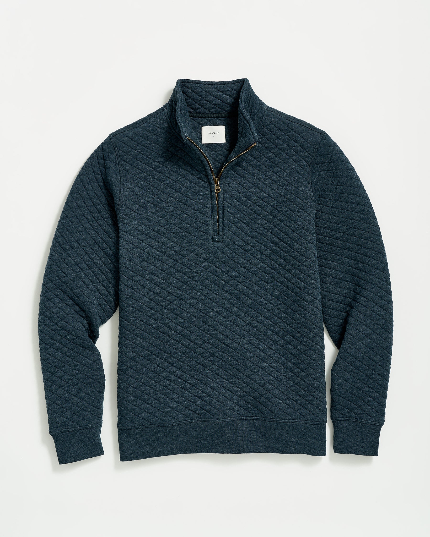 DIAMOND QUILT HALF ZIP IN CARBON BLUE Billy Reid