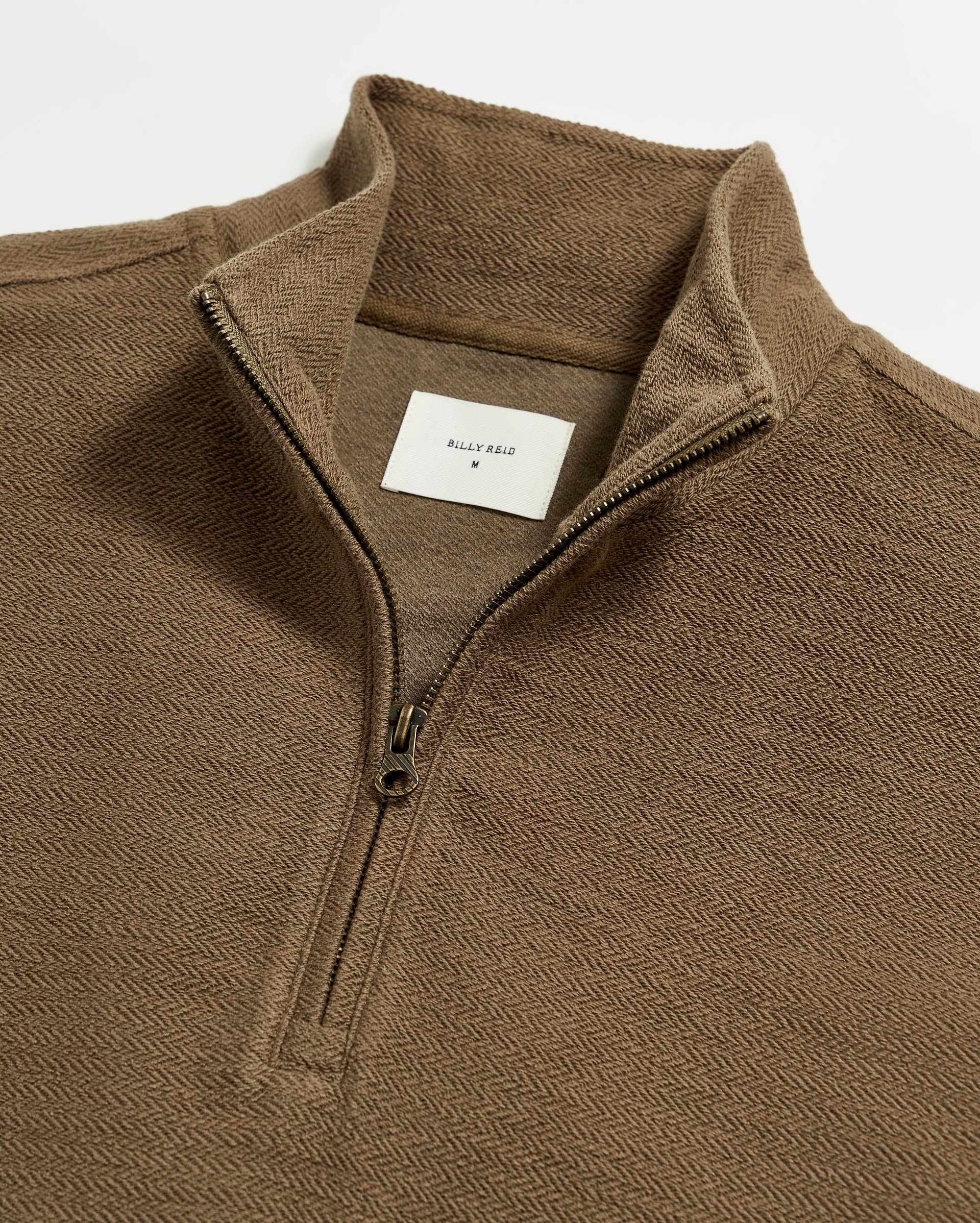 HERRINGBONE HALF ZIP IN MOSS GREEN – Billy Reid