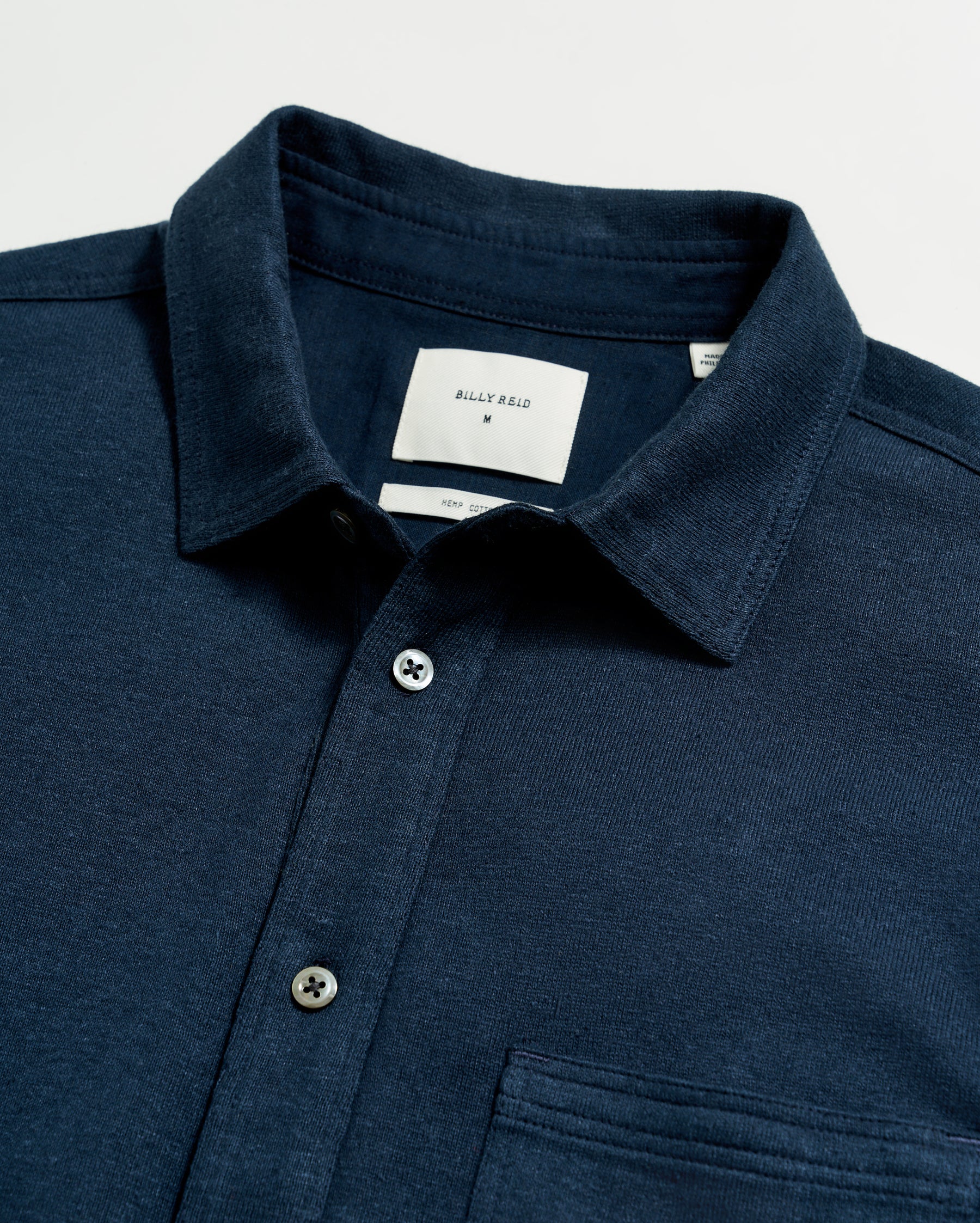 L S HEMP COTTON KNIT SHIRT IN CARBON BLUE Billy Reid