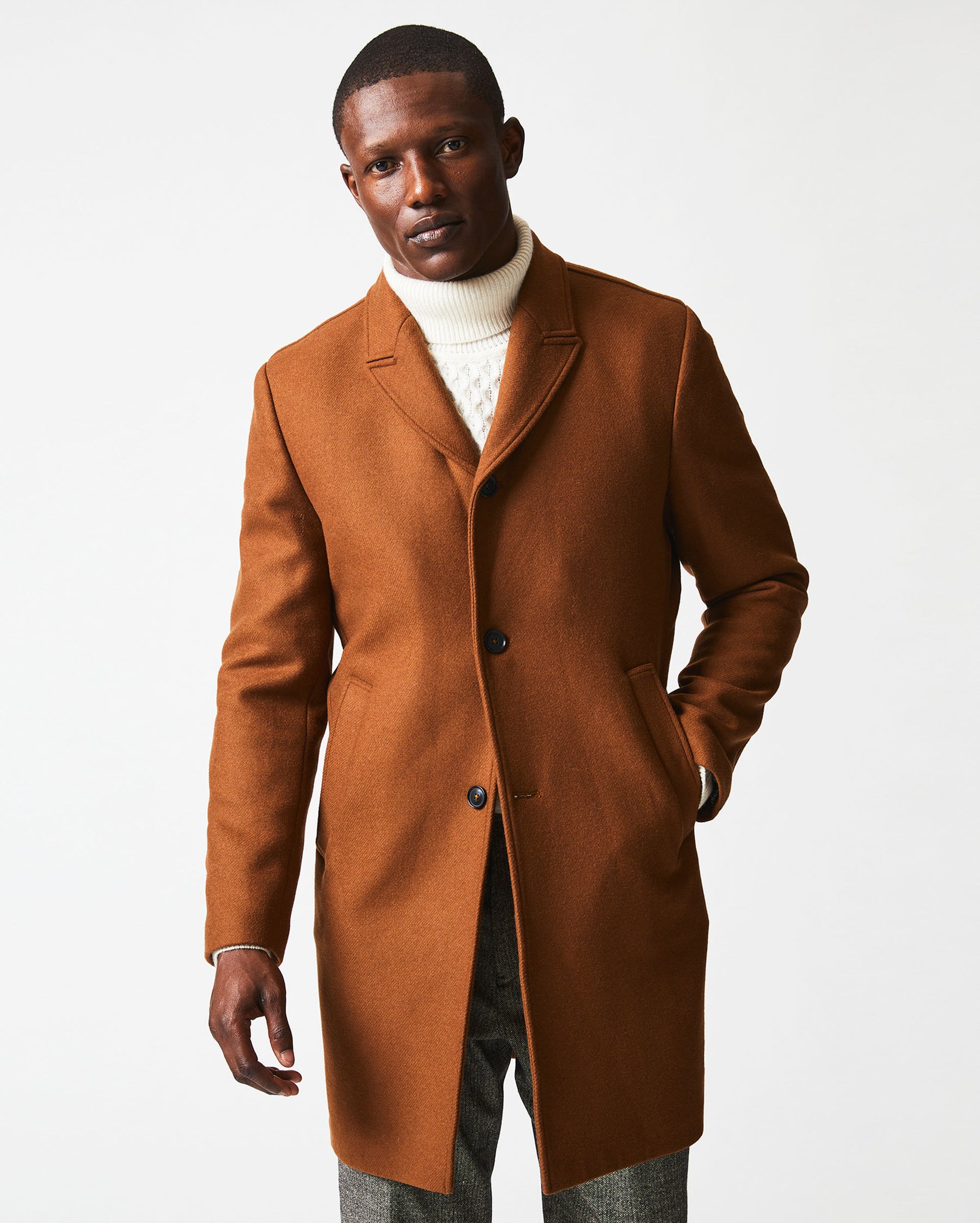 WALKING CAR COAT IN RUST Billy Reid