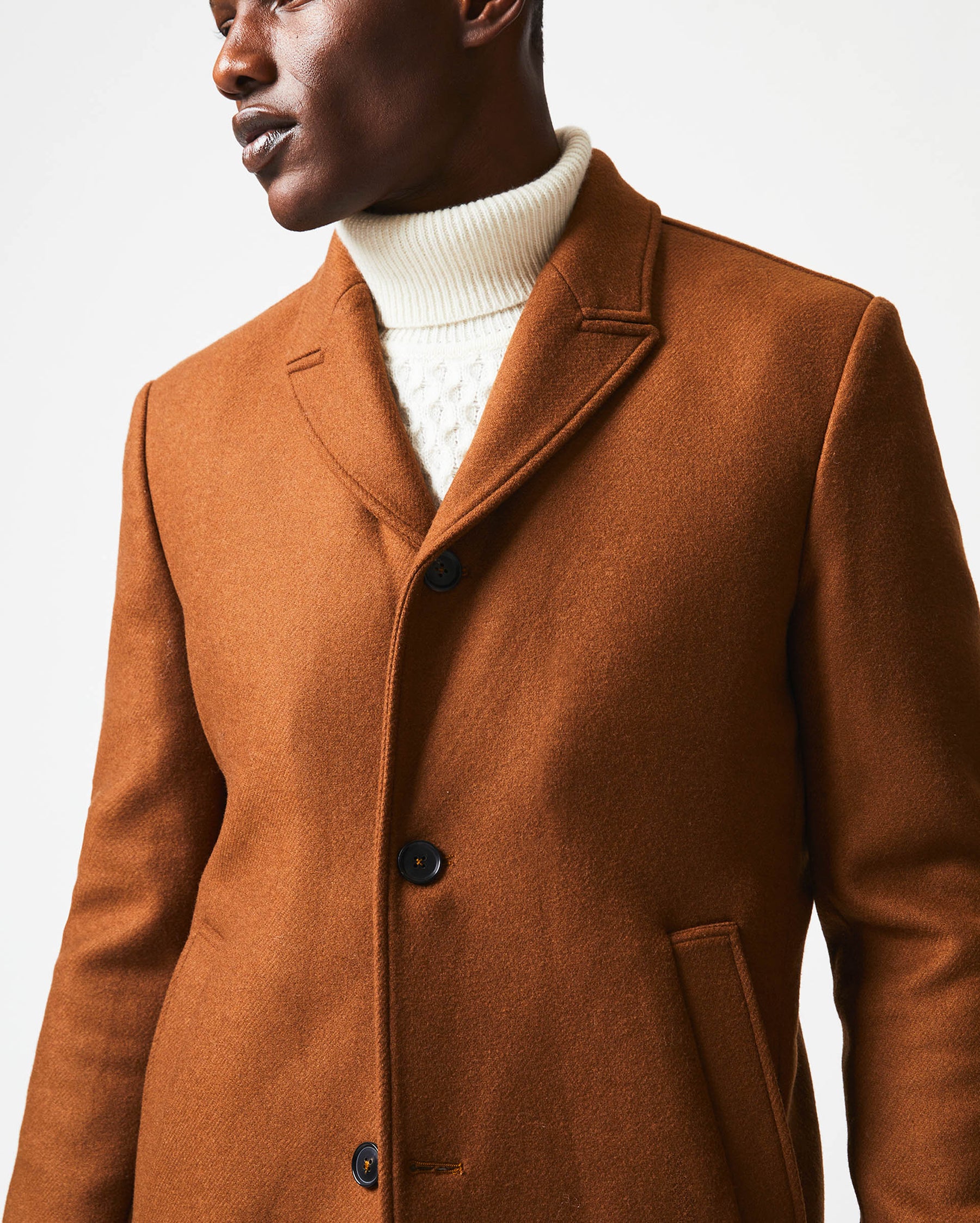 WALKING CAR COAT IN RUST Billy Reid