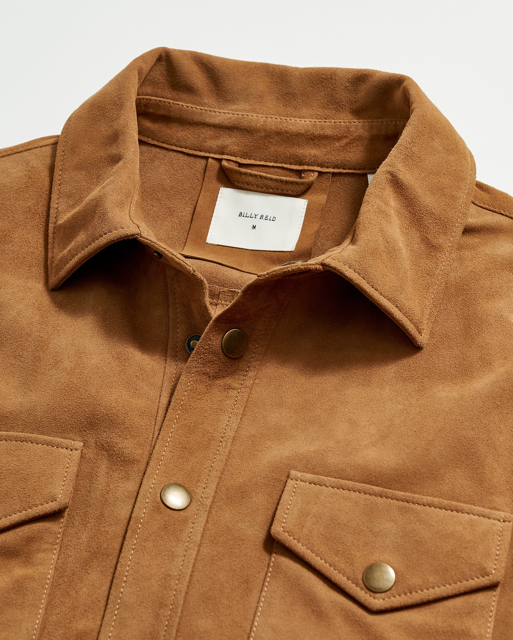 SAVOY SUEDE WORKSHIRT IN CAMEL Billy Reid