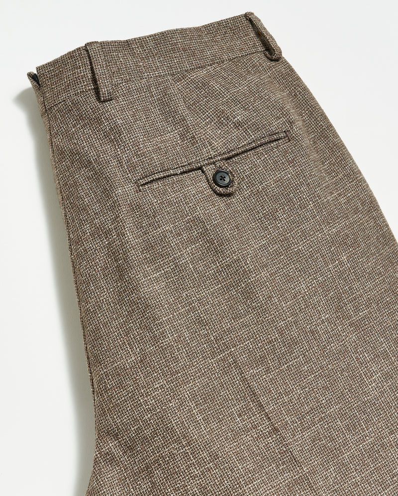 Flat Front Trouser in Black/Brown