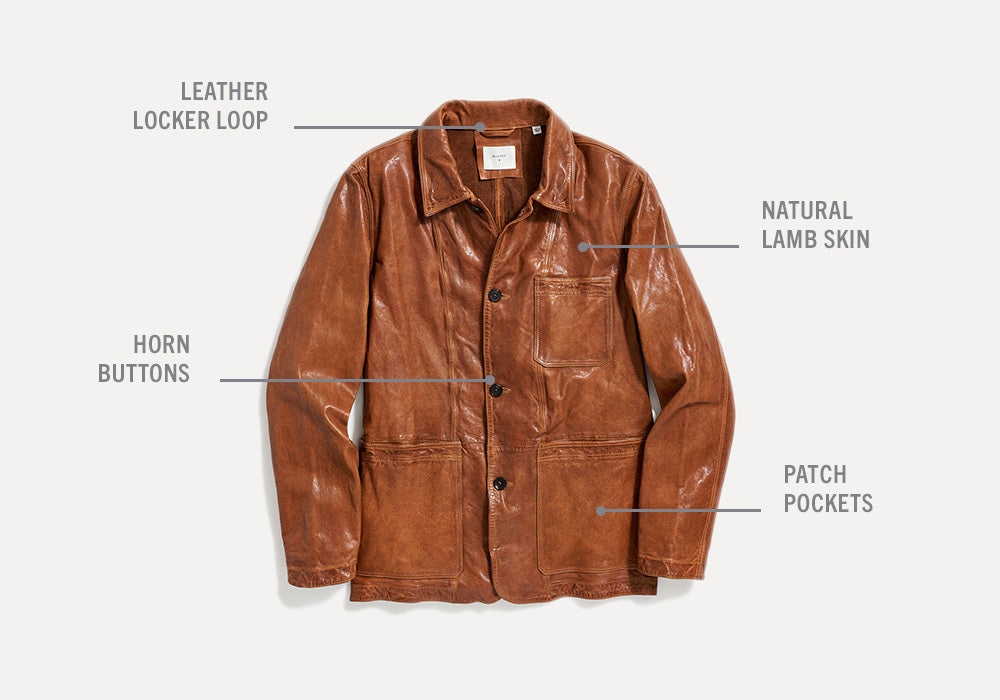 LEATHER CHORE COAT IN COGNAC – Billy Reid