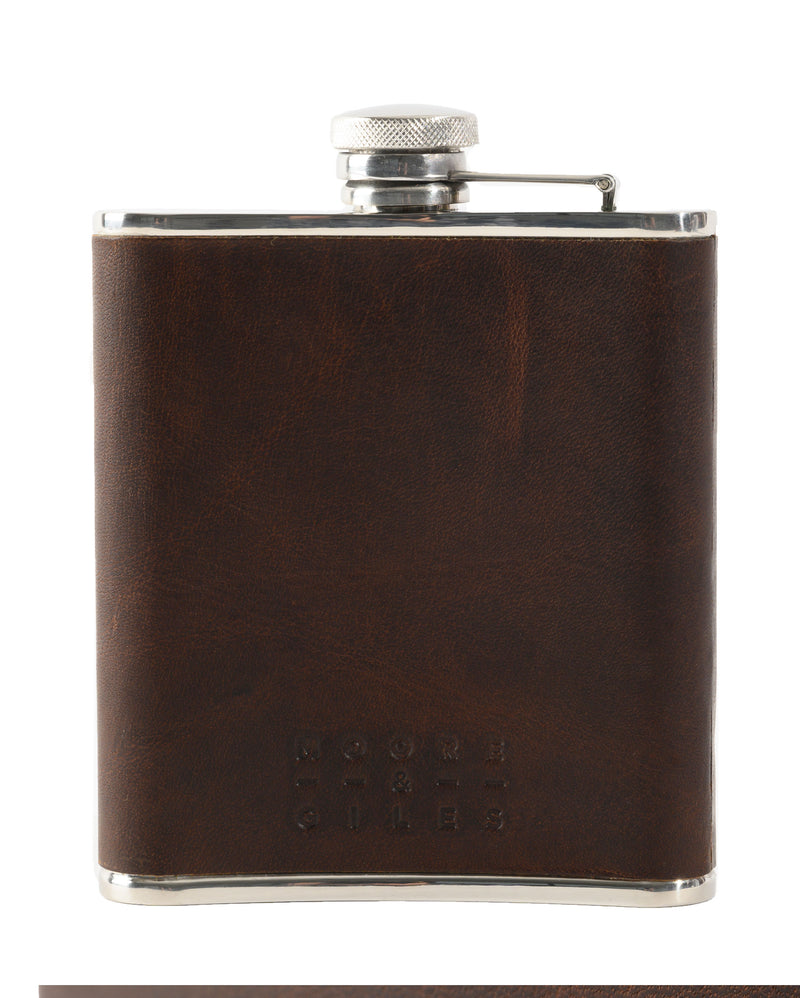 Moore & Giles Leather Wrapped Flask