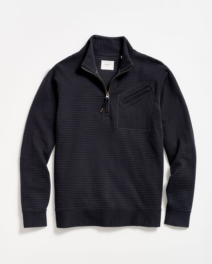 Quilted Half Zip in Dark Navy