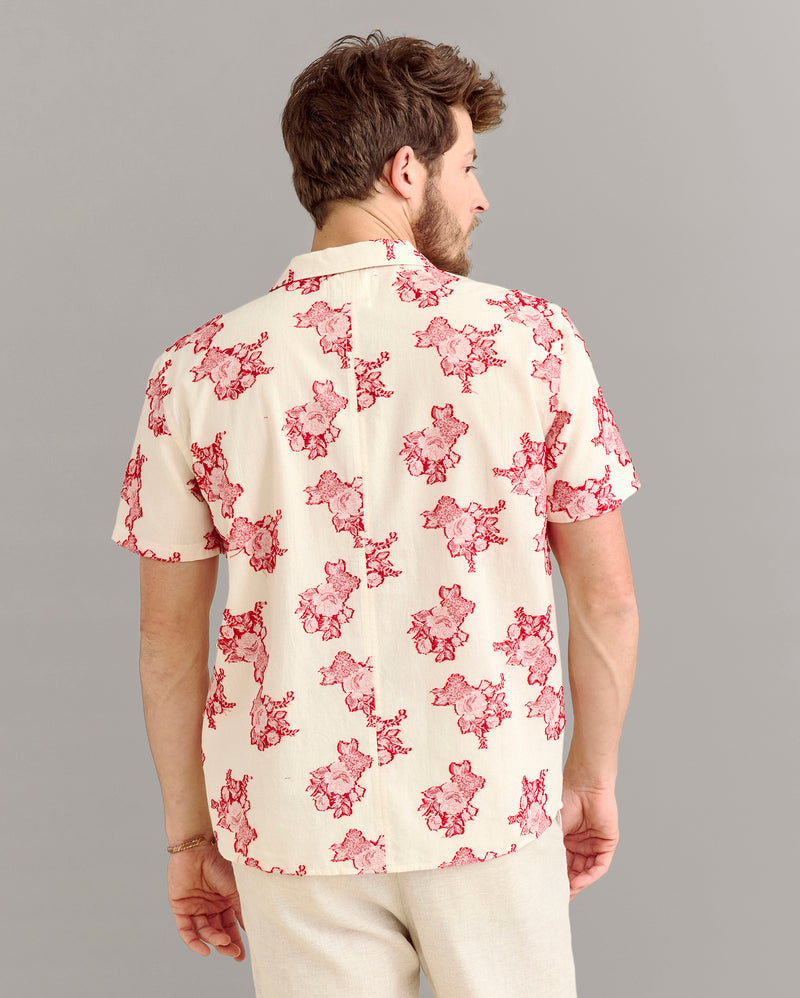 Short Sleeve Floral Jacquard Shirt