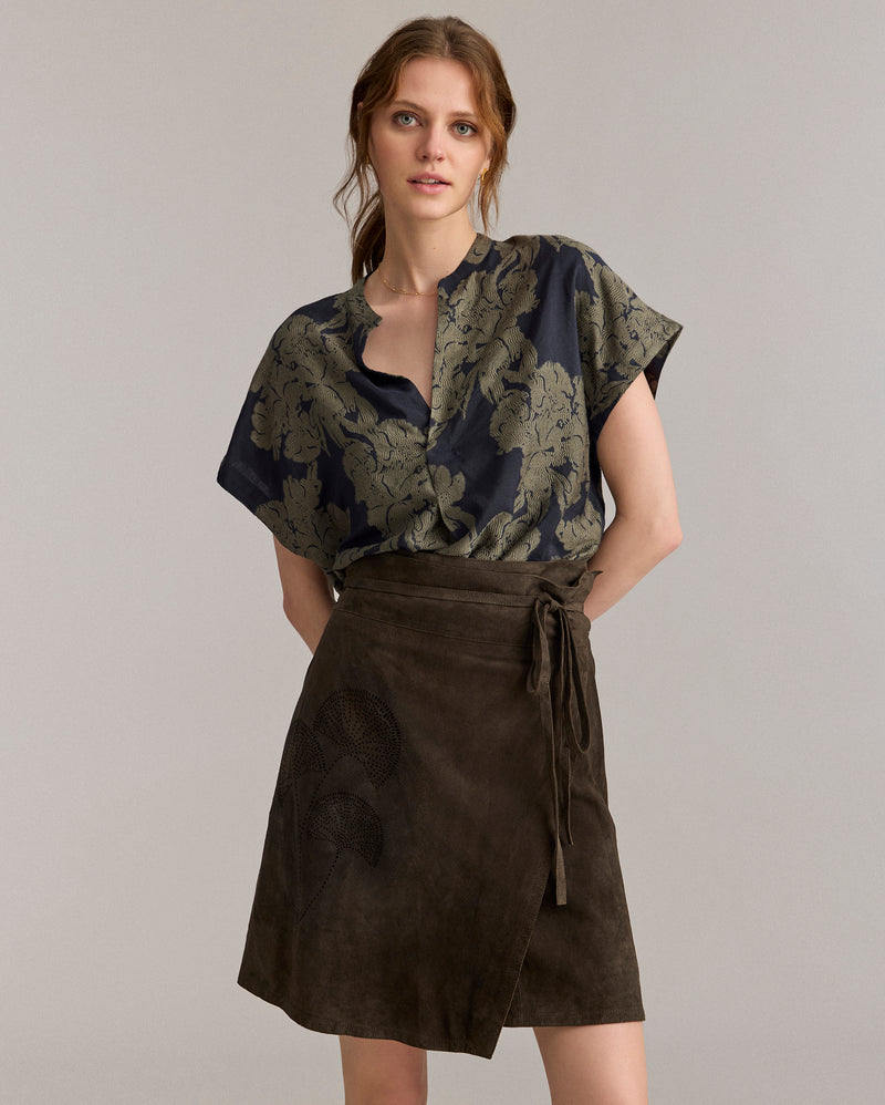 Juniper Jacquard Short Sleeve Blouse