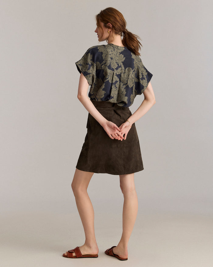 Juniper Jacquard Short Sleeve Blouse