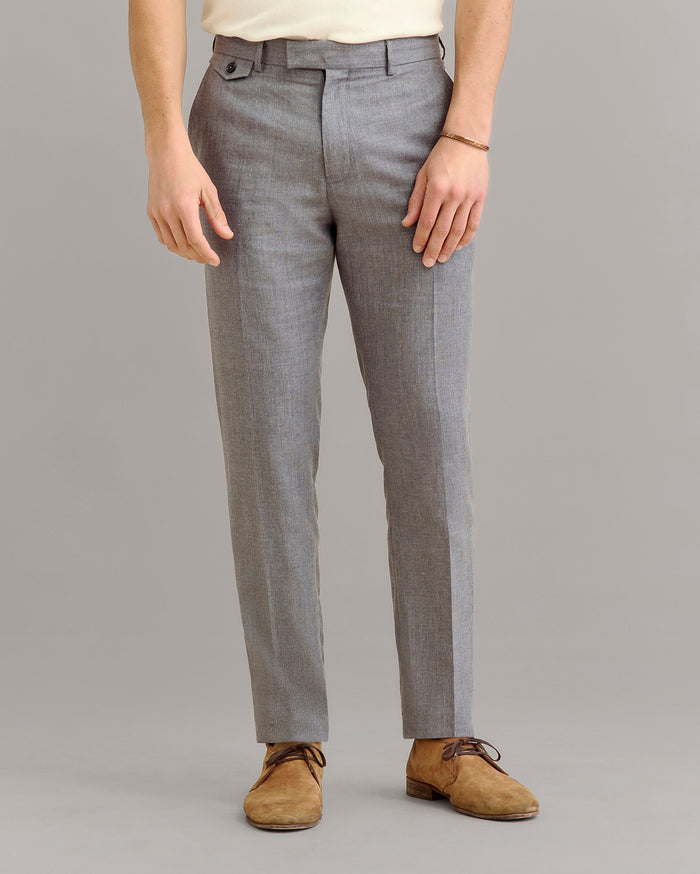 Textured Flat Front Trouser