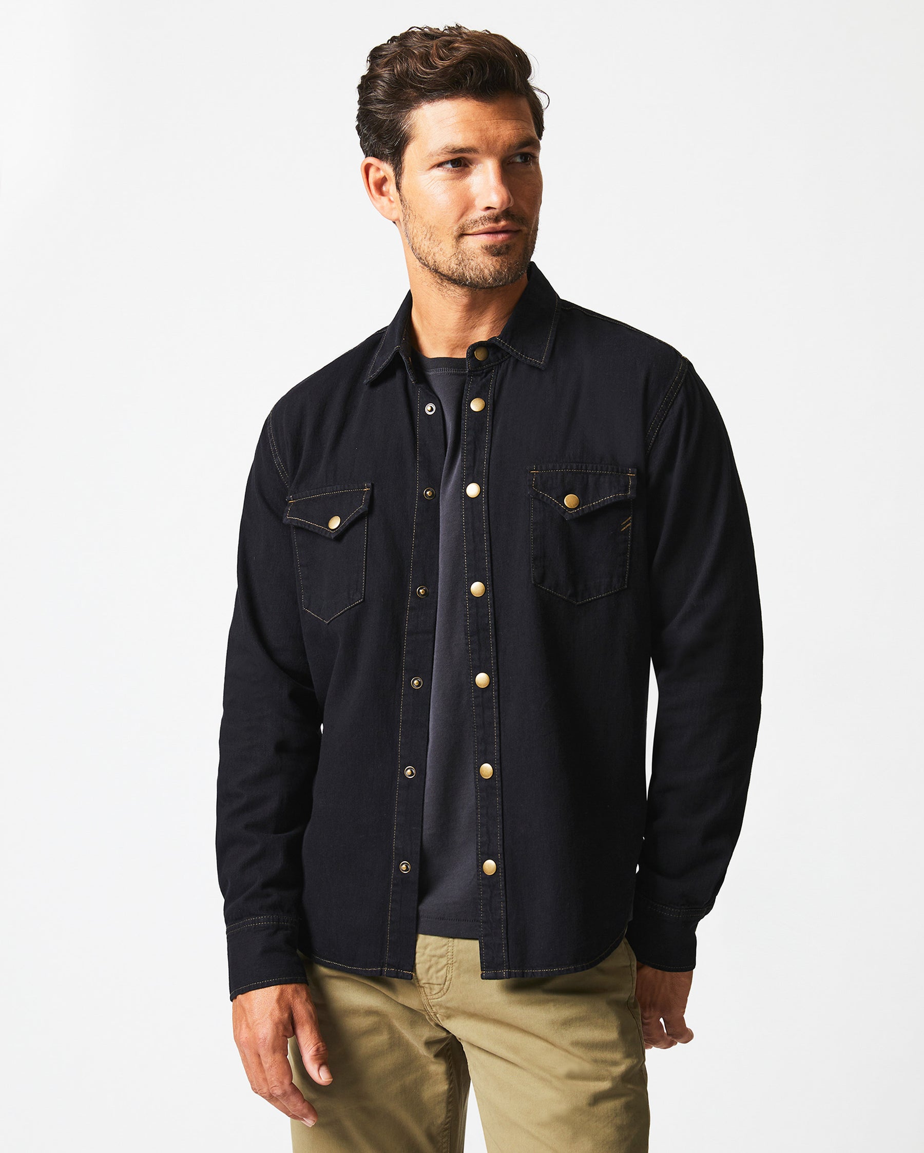 SHOALS DENIM SHIRT IN BLACK DYE – Billy Reid