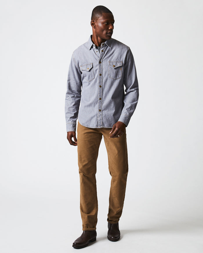 Shoals Denim Shirt in Grey Wash