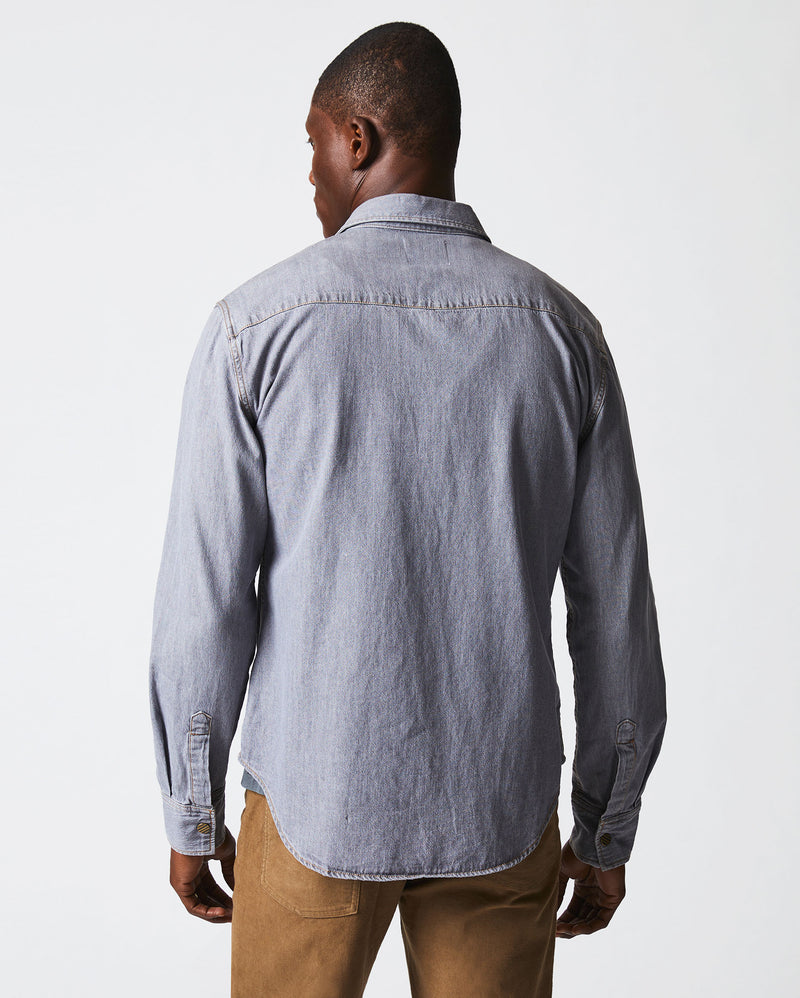 Shoals Denim Shirt in Grey Wash