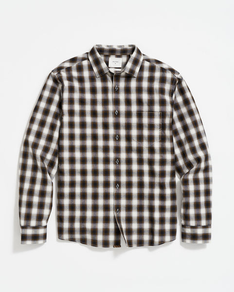 SHADOW PLAID TUSCUMBIA SHIRT IN BLACK MULTI Billy Reid