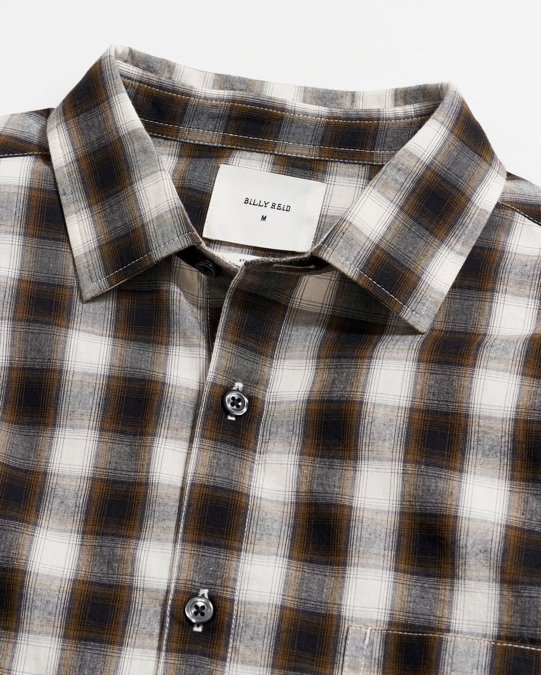 SHADOW PLAID TUSCUMBIA SHIRT IN BLACK MULTI Billy Reid