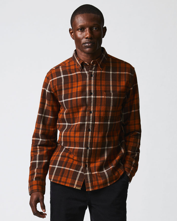 Brushed Bold Plaid Tuscumbia Shirt in Orange/Rust