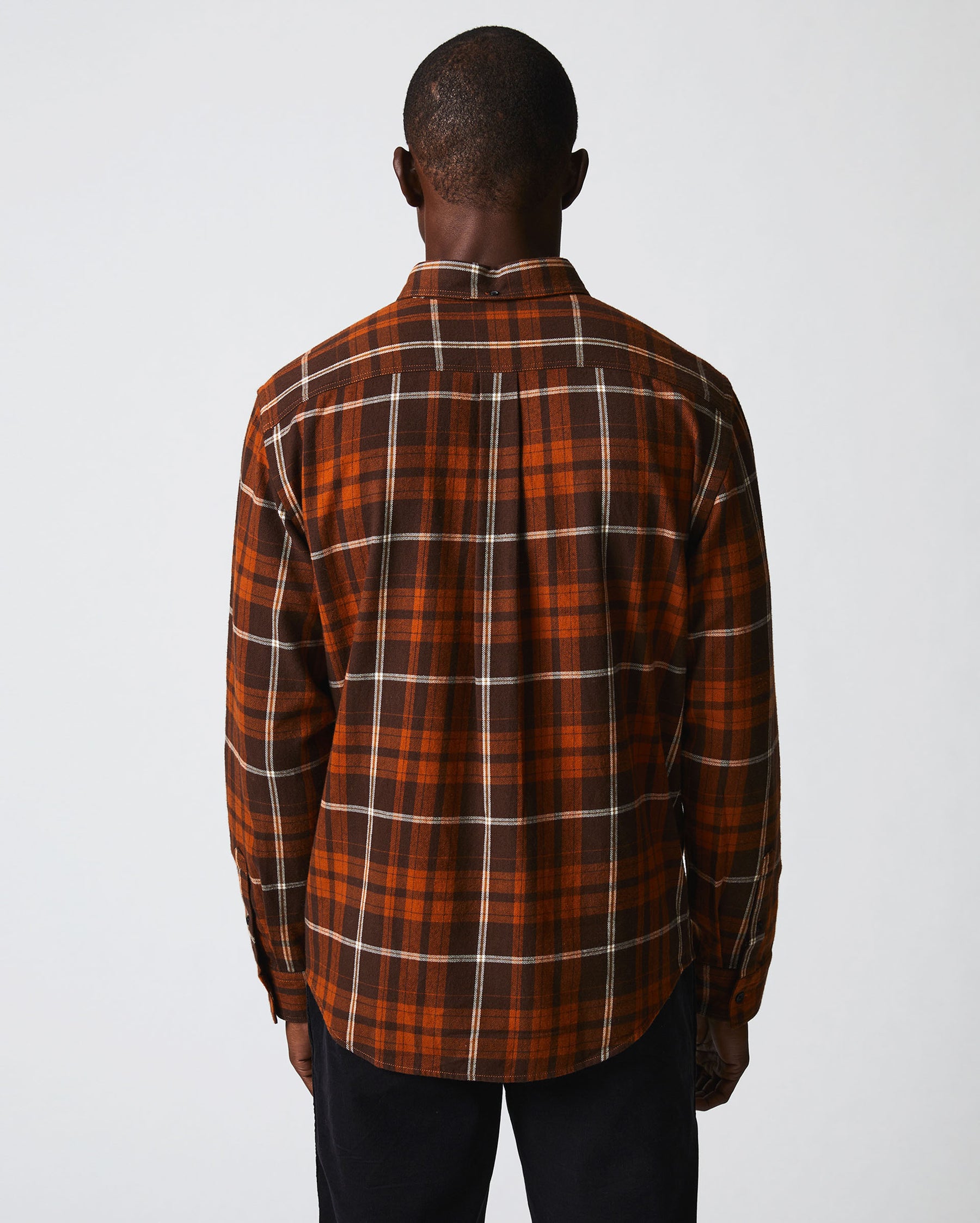 BRUSHED BOLD PLAID TUSCUMBIA SHIRT IN ORANGE RUST