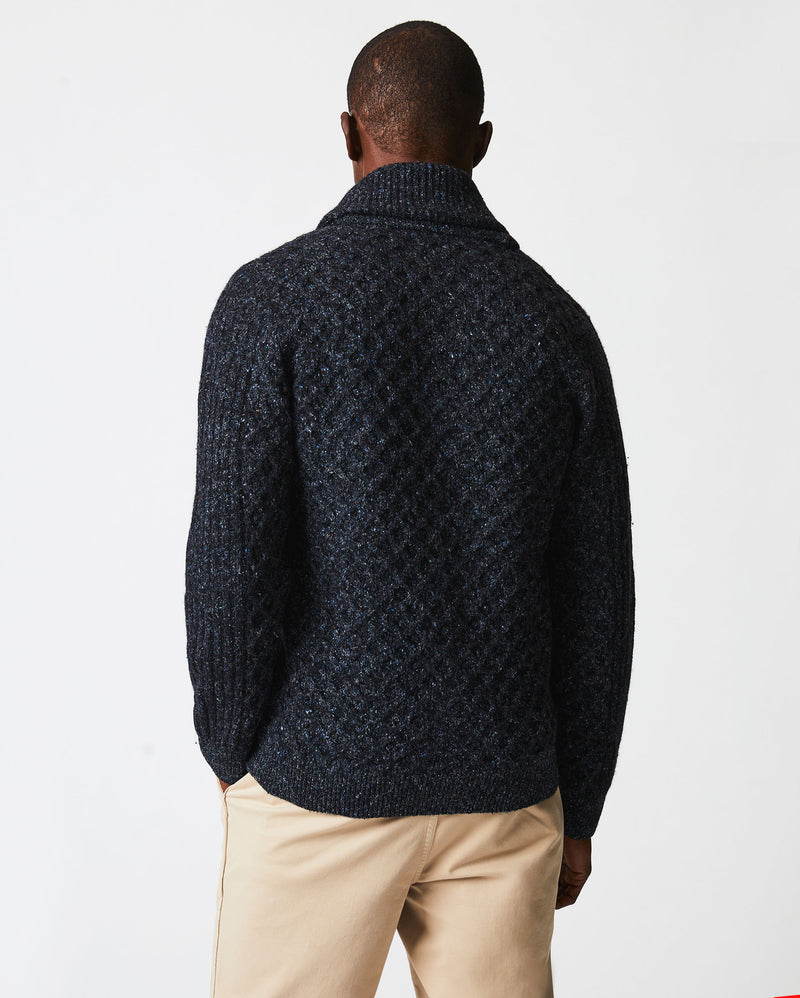 NET JACQUARD SWEATER IN LIGHT GREY – Billy Reid