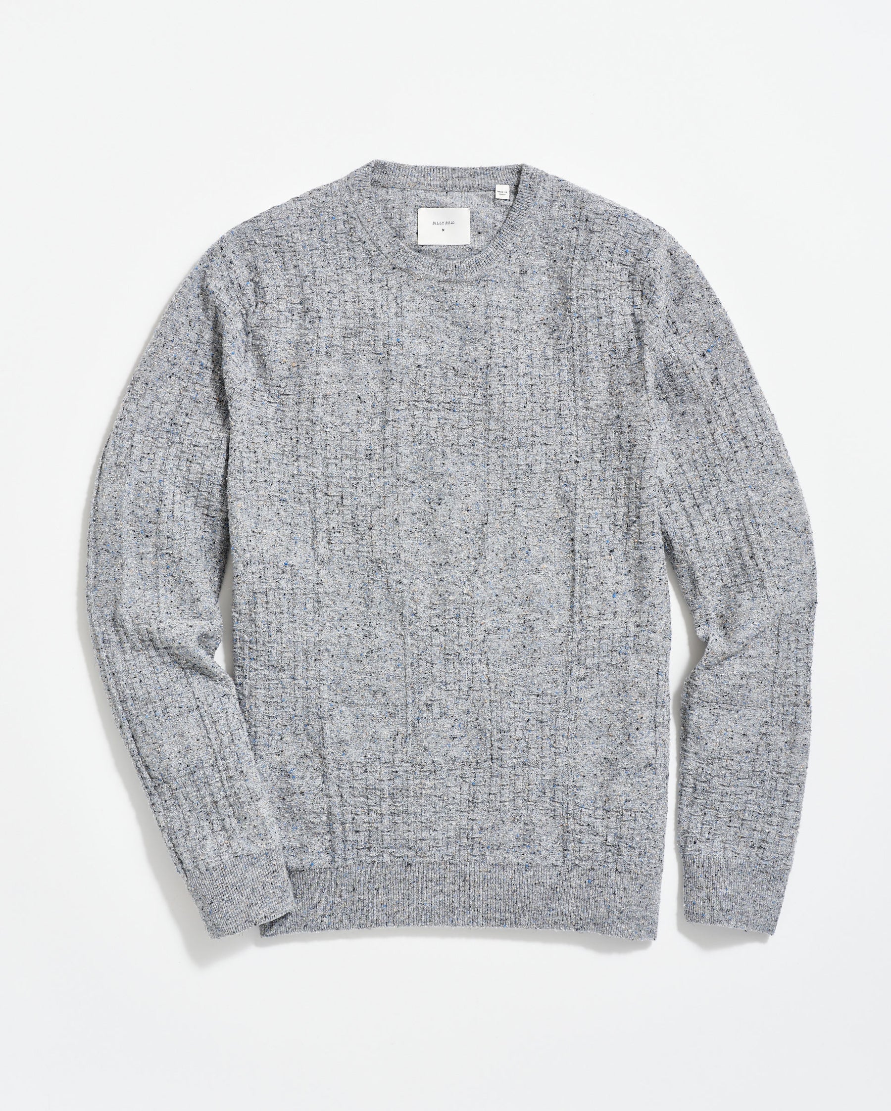 WEAVE SWEATER CREW IN LIGHT GREY MARLED Billy Reid