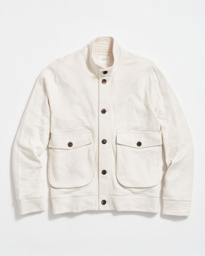 SLUB COTTON CARDIGAN Tinted White