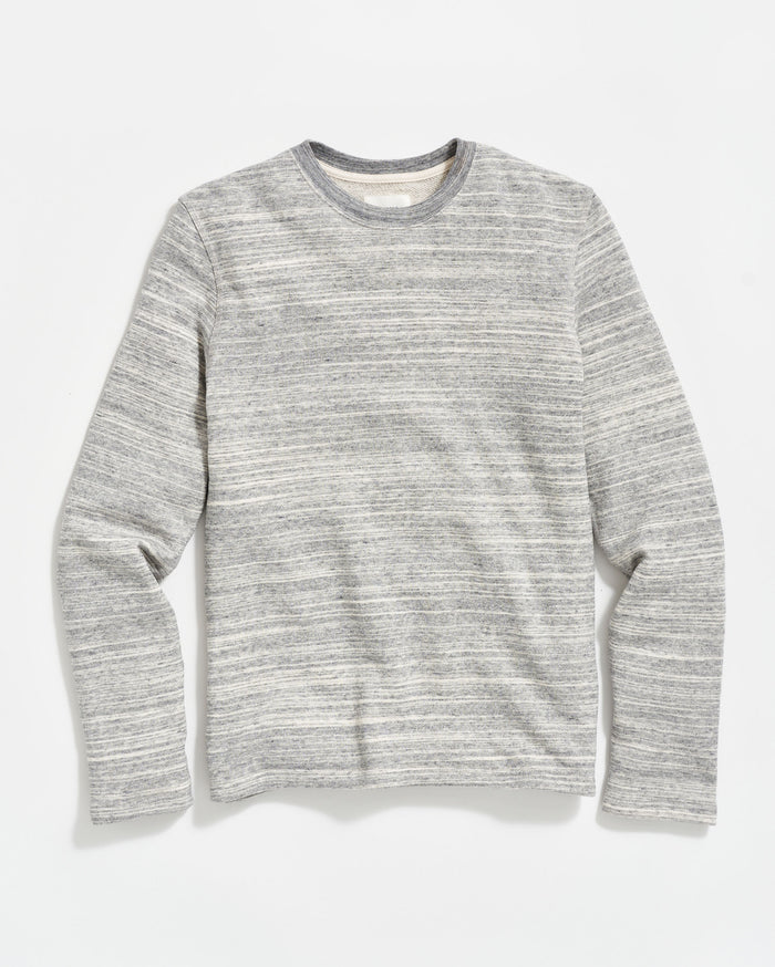 Terry Knit Crew in Light Grey