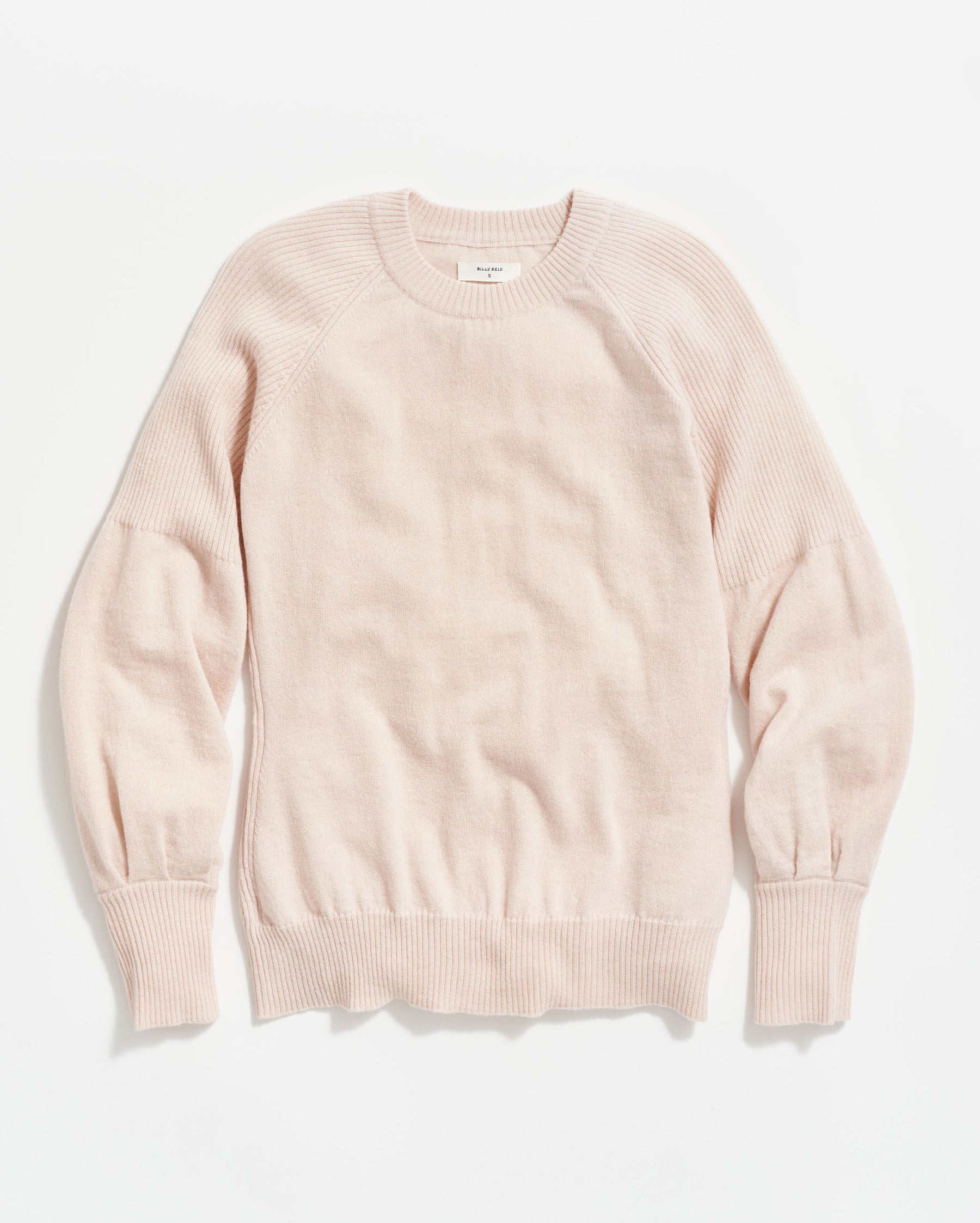 BALLOON SLEEVE CREW SWEATER IN LIGHT PINK Billy Reid