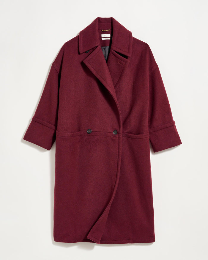 Cocoon Coat Solid in Burgundy