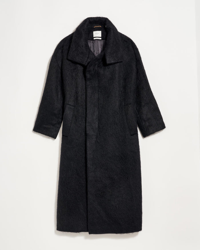 Funnel Neck Coat in Black