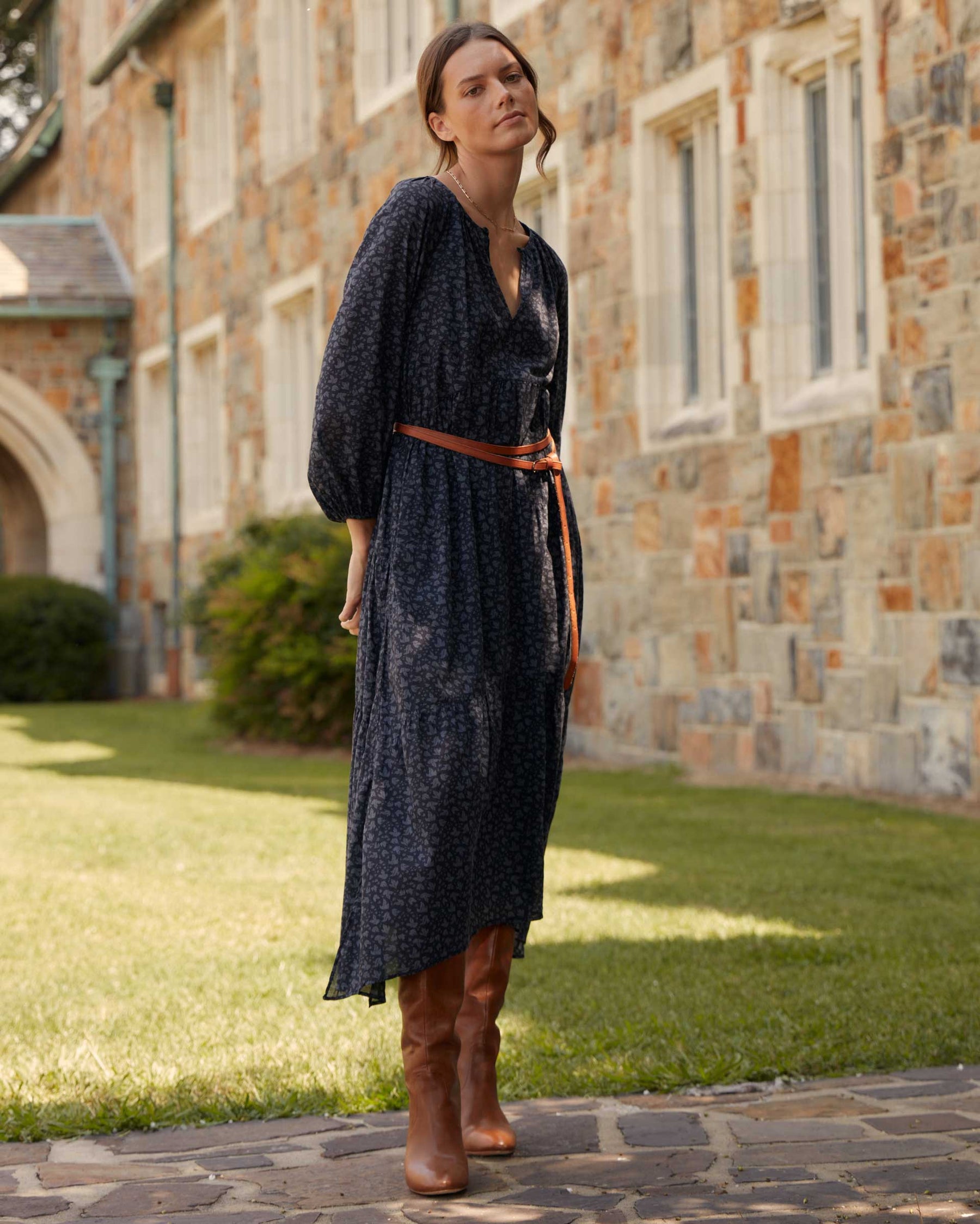 PETTICOAT DRESS IN NAVY Billy Reid