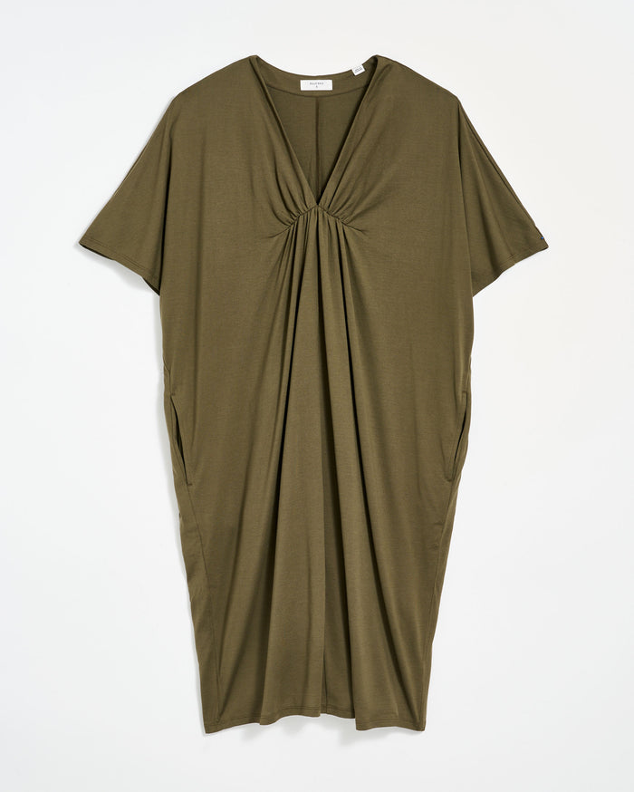 Cocoon Knit Dress in Dark Green