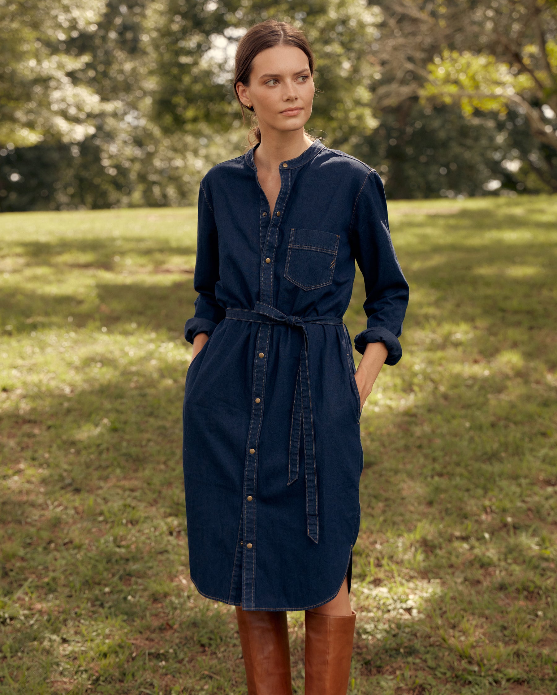 SHOALS DENIM SHIRTTAIL DRESS Billy Reid