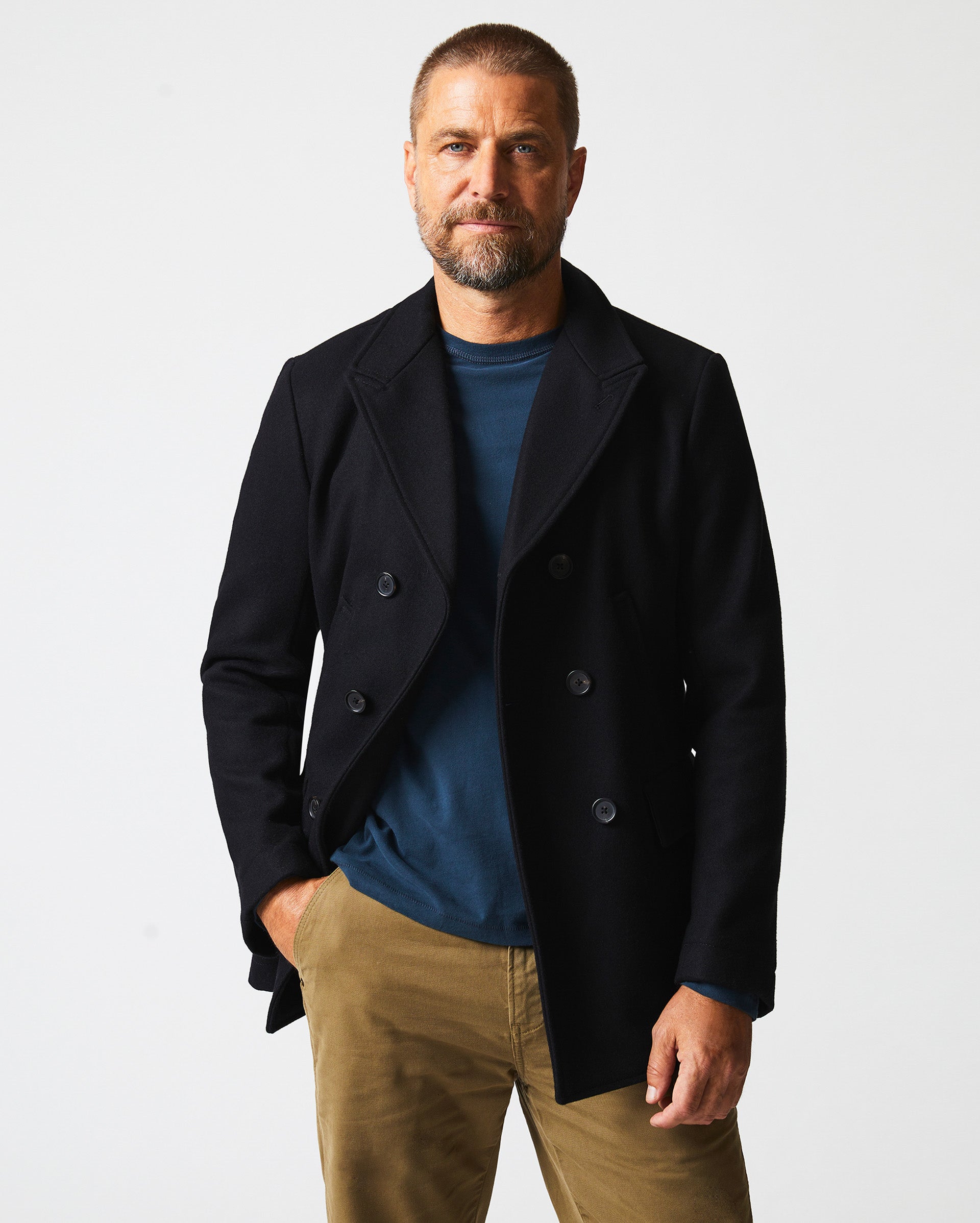 Billy Reid Bond Peacoat Black