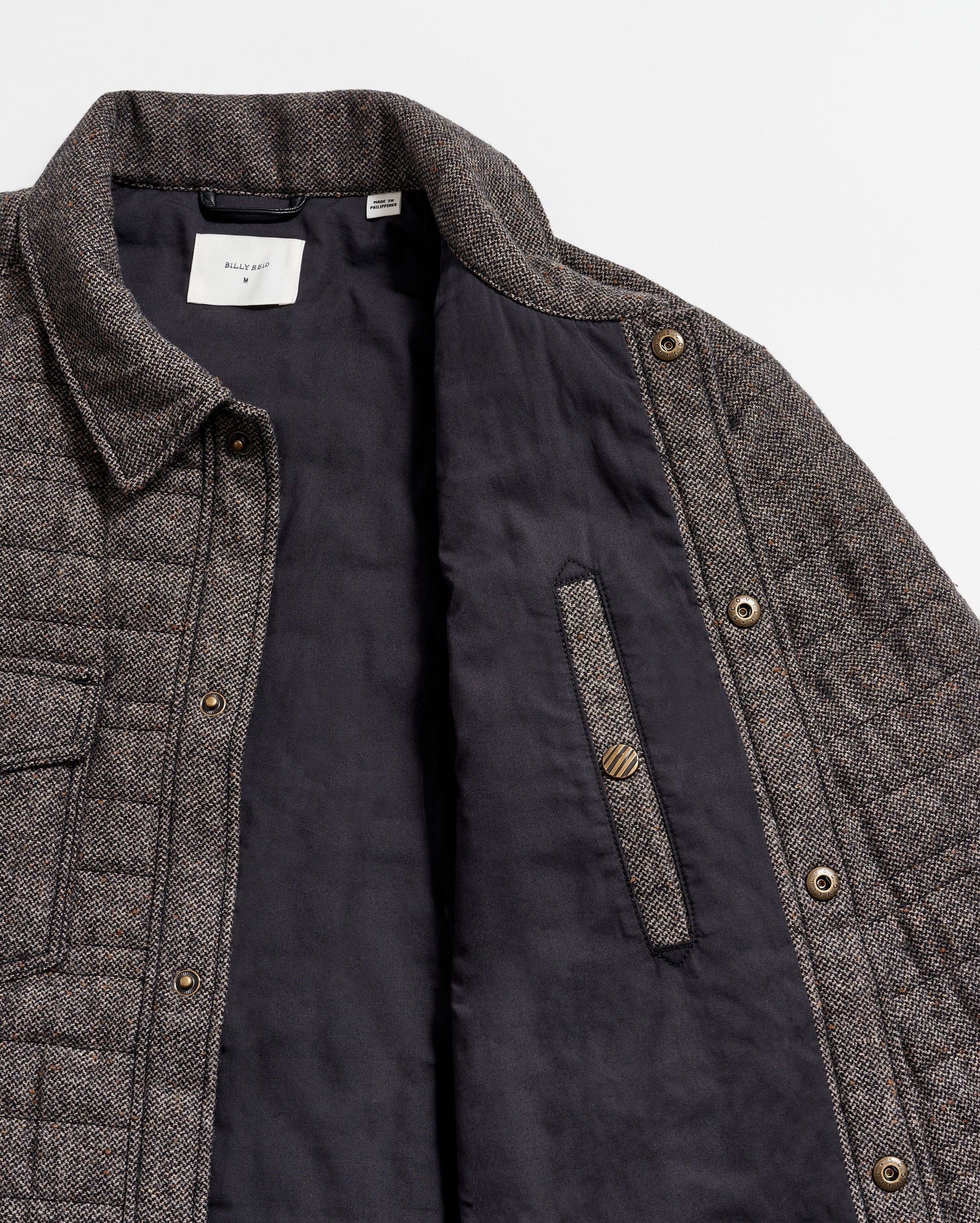 TWEED THEO SHIRT JACKET IN CHOCOLATE TWEED – Billy Reid