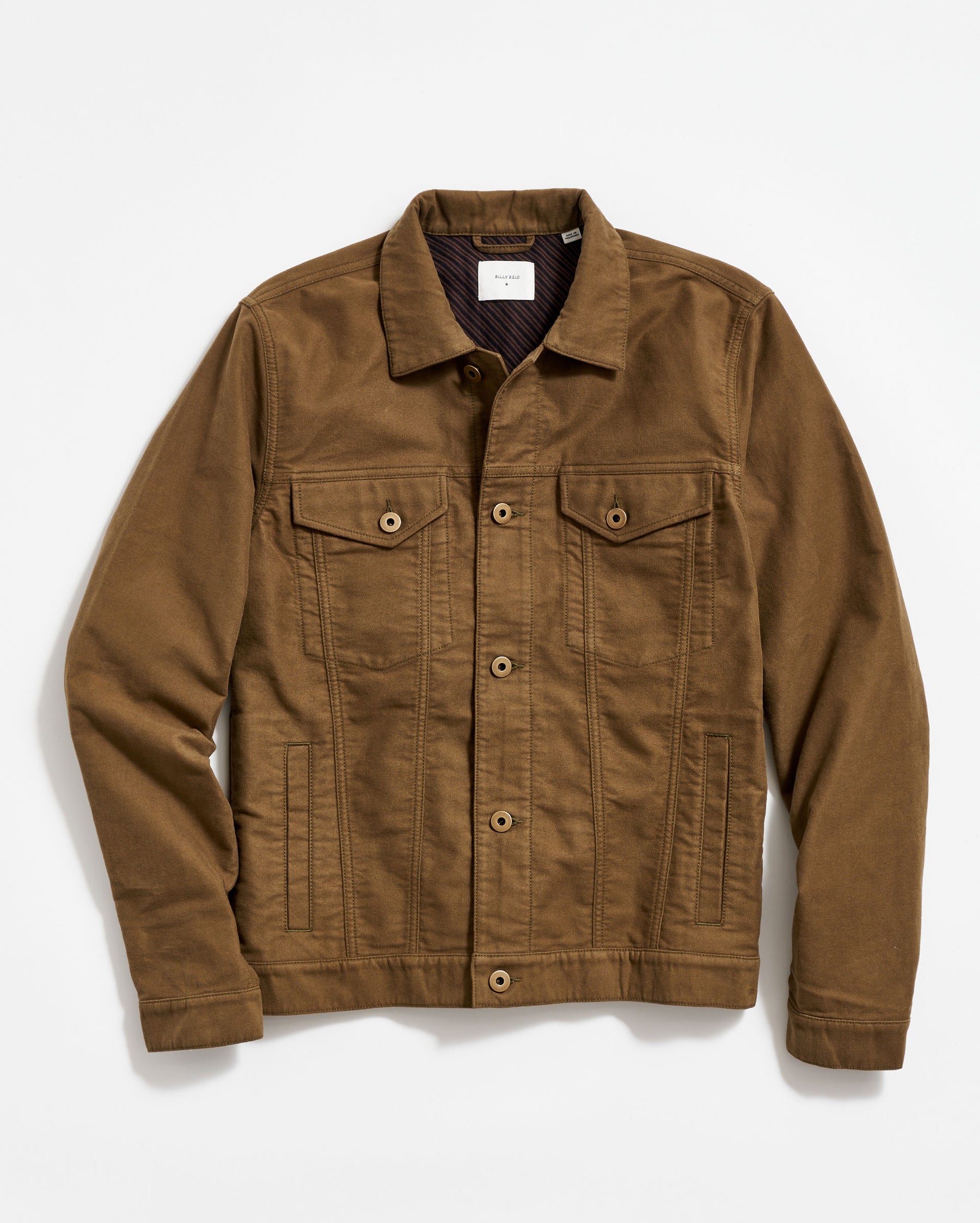 MOLESKIN TUPELO TRUCKER JACKET IN OLIVE – Billy Reid