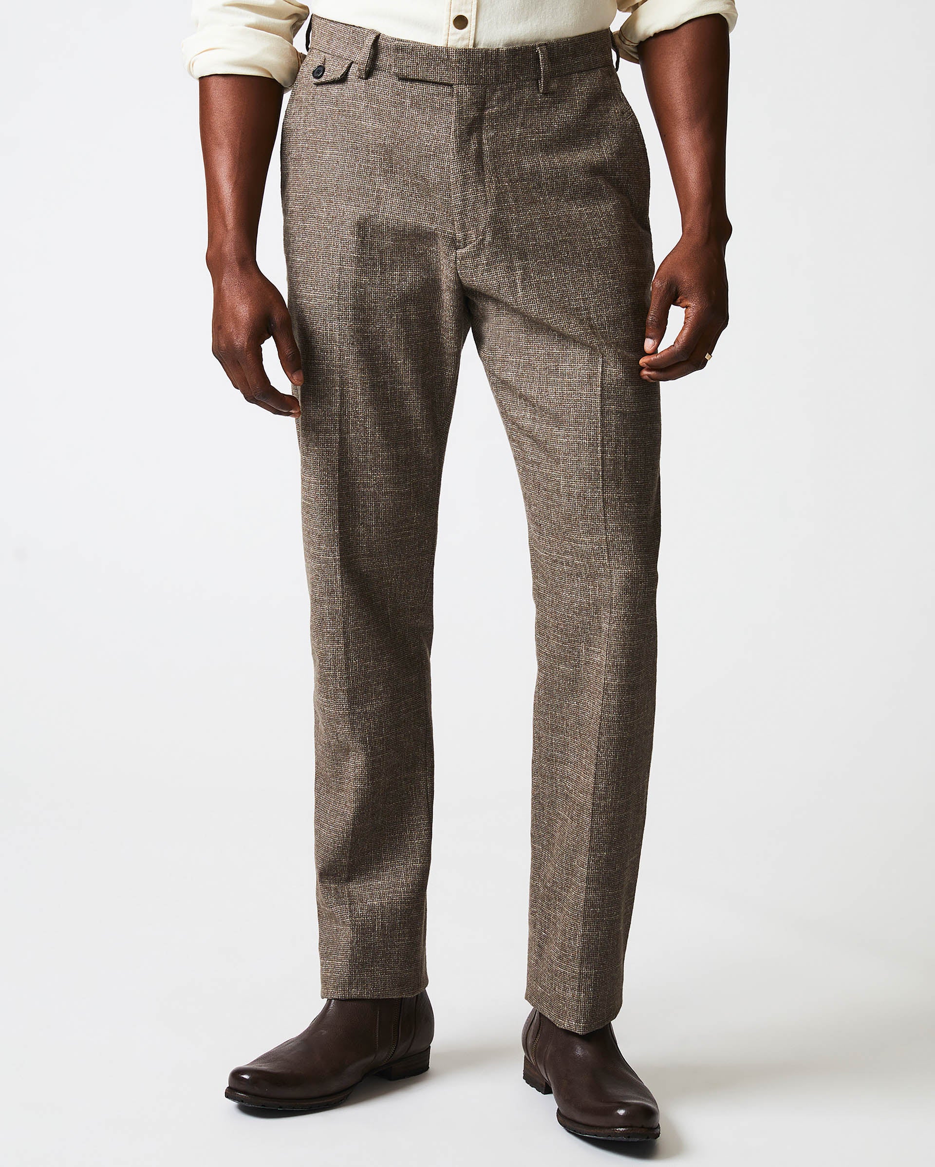 Brooklyn Ceder - Dark Brown Cotton Lycra Trousers TR19006 – Uathayam