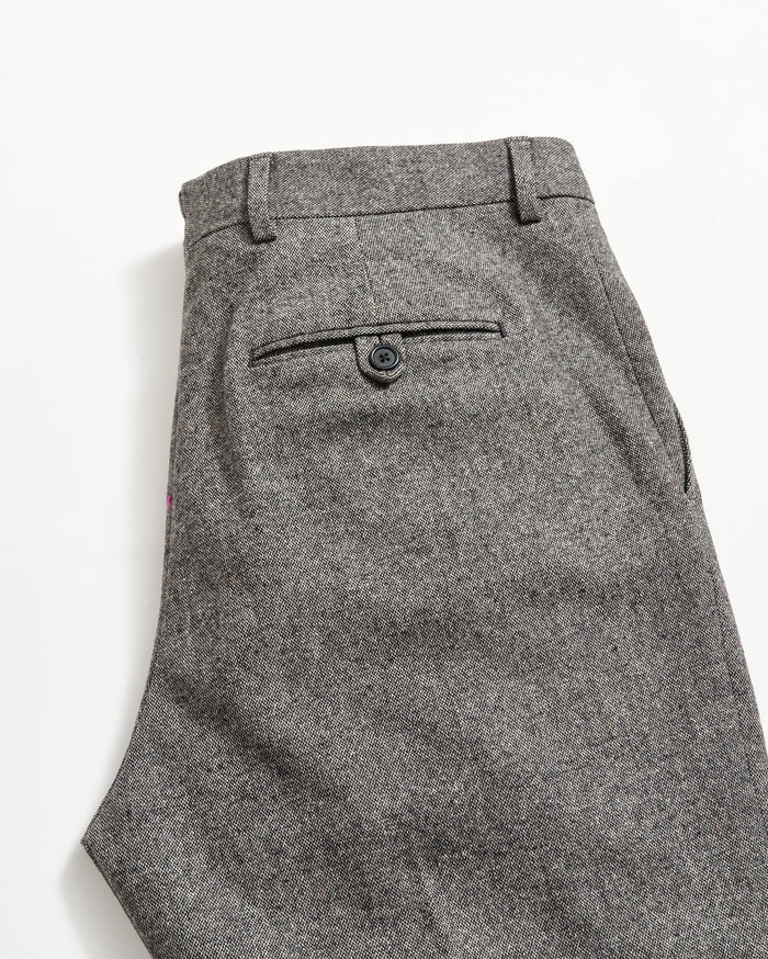 Flat Front Trouser in Charcoal Grey